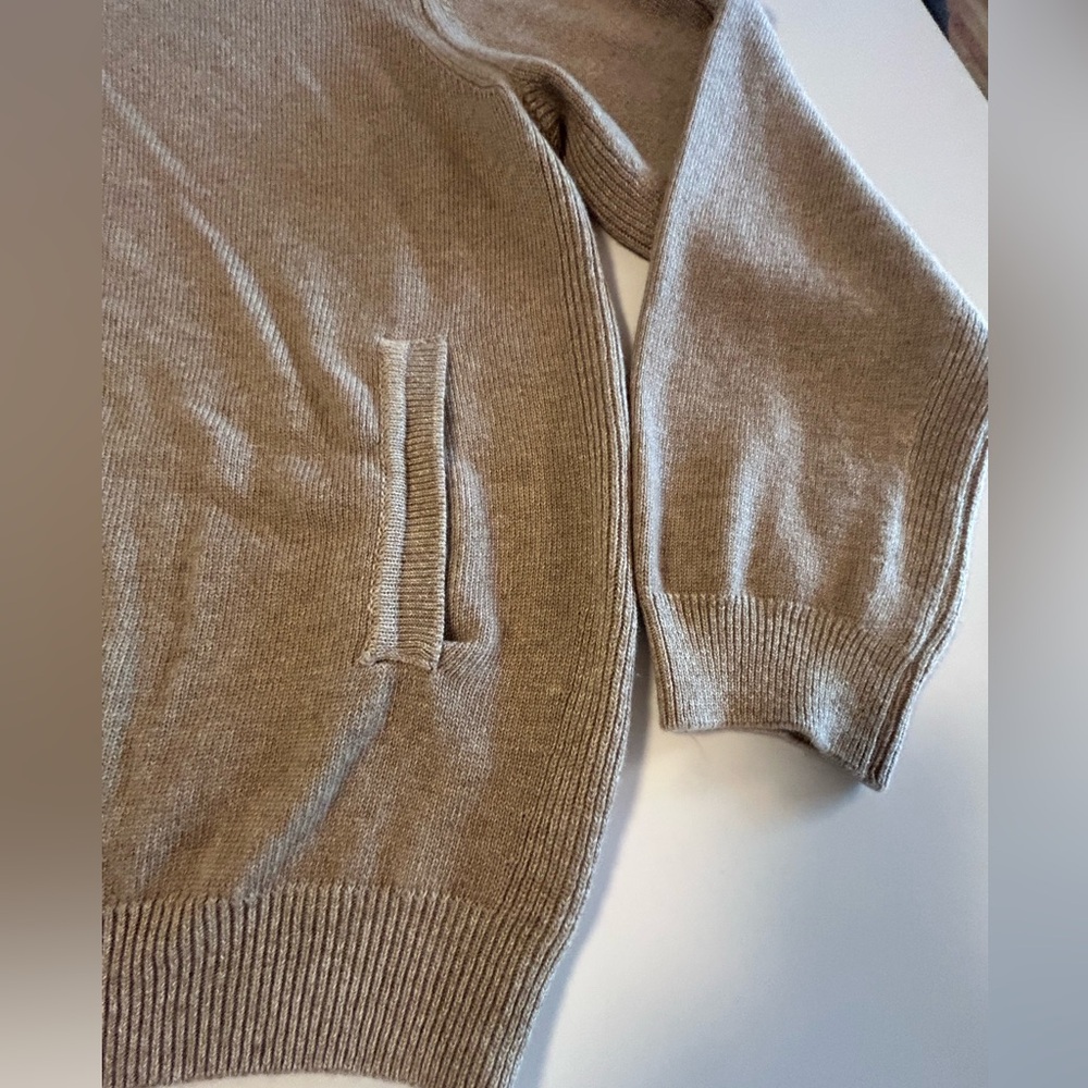 Dickey Freeman Cashmere Cardigan, Tan, Zip, Pockets, Gorgous!, Men’s Sz XL - Picture 4 of 16